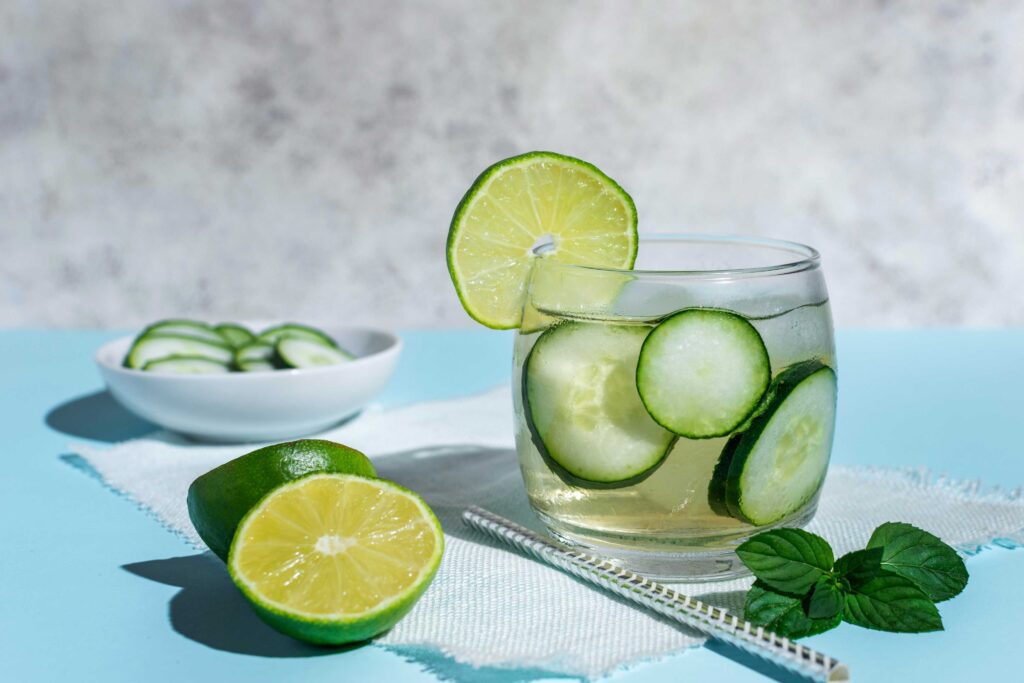 Refreshing cucumber mint detox water for hydration and weight loss